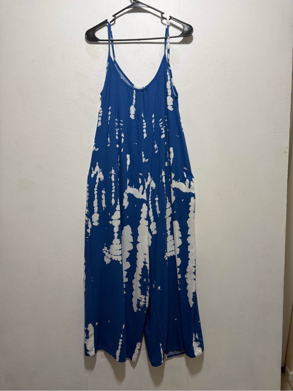 Buenos Ninos Blue and White Tie-Dye Jumpsuit Sz M